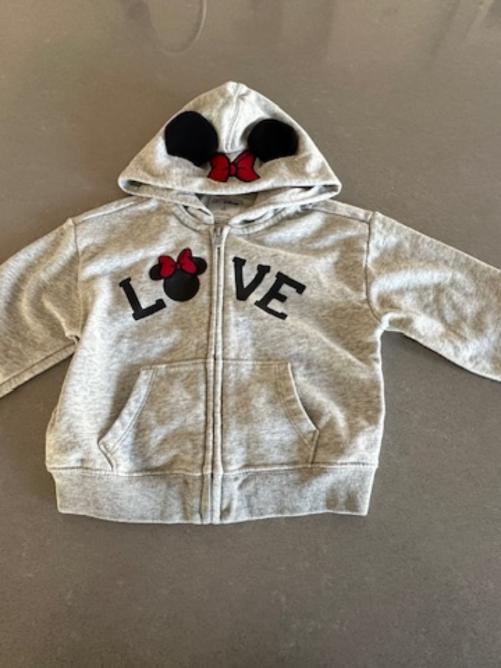 NWOT Gap Disney 4T Gray Minnie 'Love' Hoodie with Ears NEW!